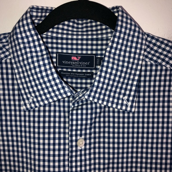 Vineyard Vines Classic Fit  Tucker Shirt Men’s Large Blue Bay Gingham Whale - Picture 3 of 9